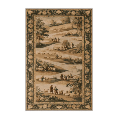 Machine Washable French Brown Area Rug