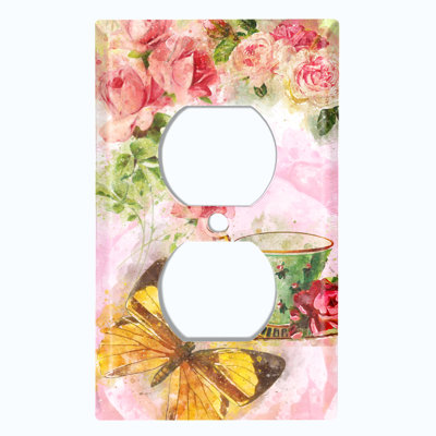 Patterned 1 - Gang Duplex Outlet Standard Wall Plate