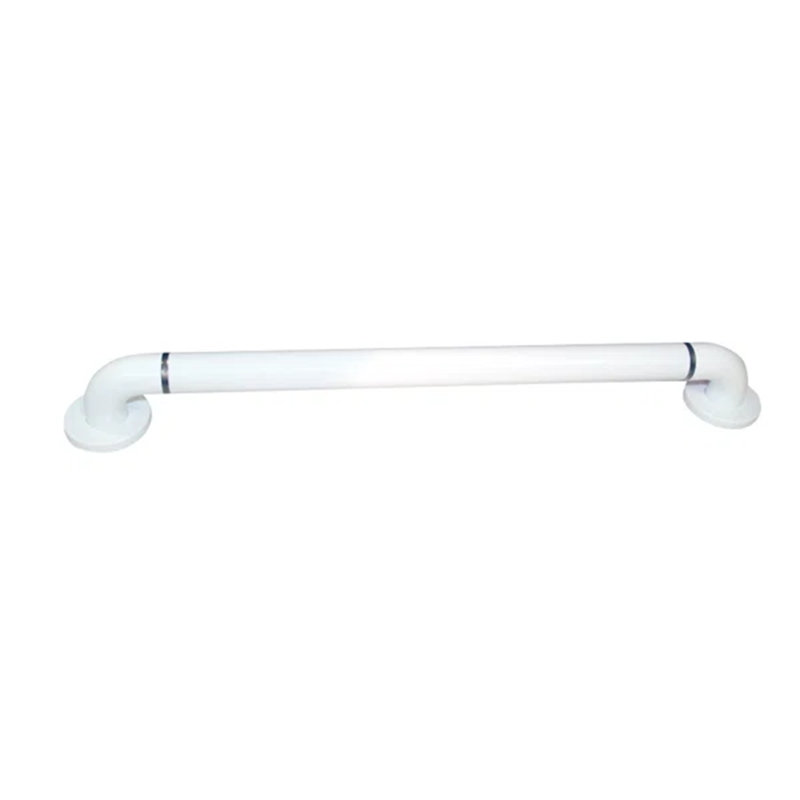  Barre d'appui en blanc avec anneau en acrylique chromé, H 1,5 po x l 12 po x P 1,25 po