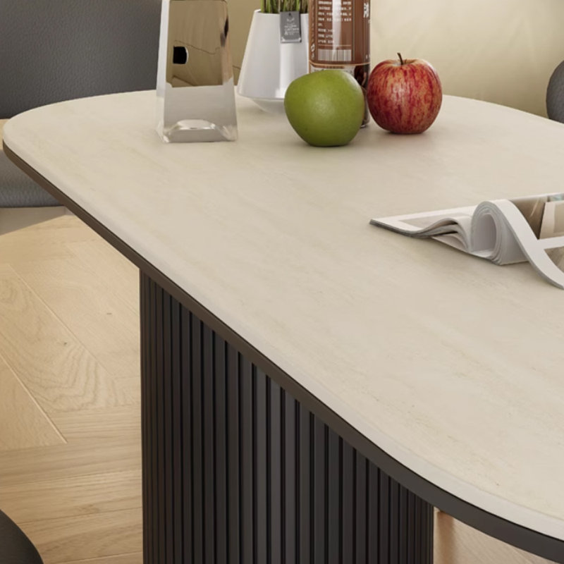 Table de salle à manger moderne, innovante et esthétique, Transparent/noir, H 29,52 po x L 70,86 po x l 35,43 po