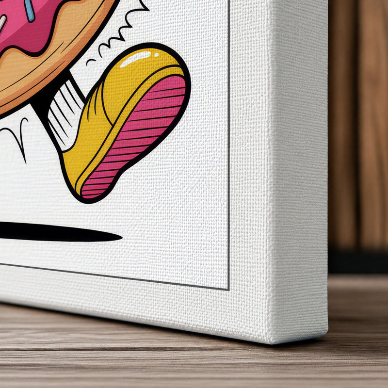 Donut Time Typography - Wrapped Canvas, 30x20 - 76.2 x 50.8 cm, White Border