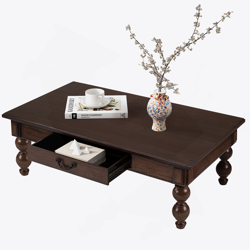 Table basse rectangulaire rétro, Espresso