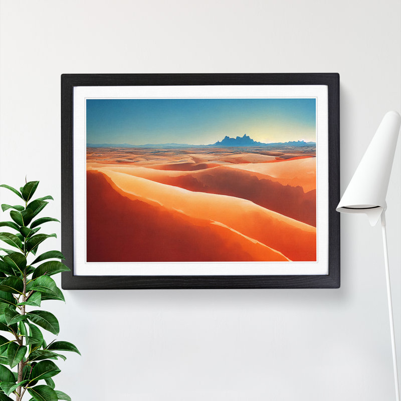 Watercolour Desert Vol.5 1 Piece Single Picture Frame Wall Art, 25cm H x 34cm W x 2cm D, Black