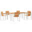 6 - Person Wood Patio Dining Set with Rectangular Table-405616948