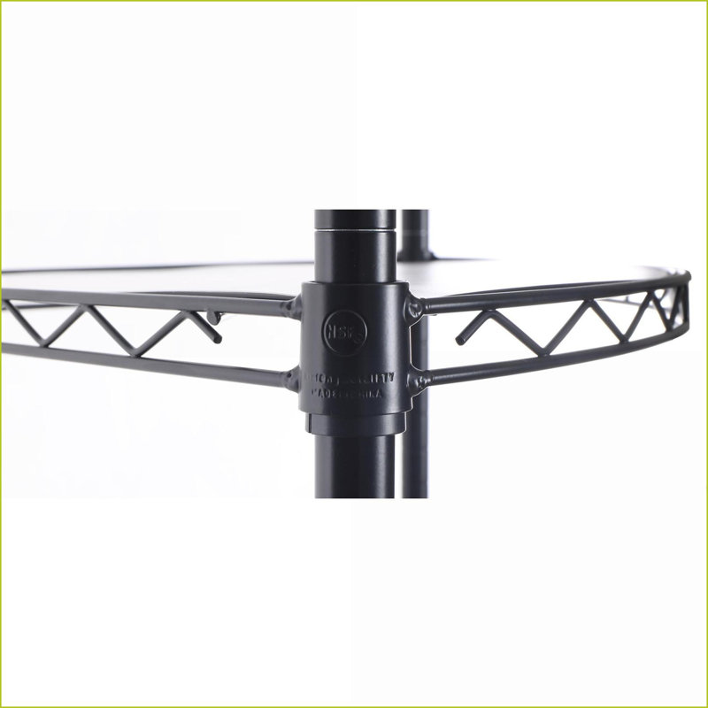 Étagère d'angle à 6 niveaux réglable en métal robuste | Gain de place | Noir | Chrome argenté