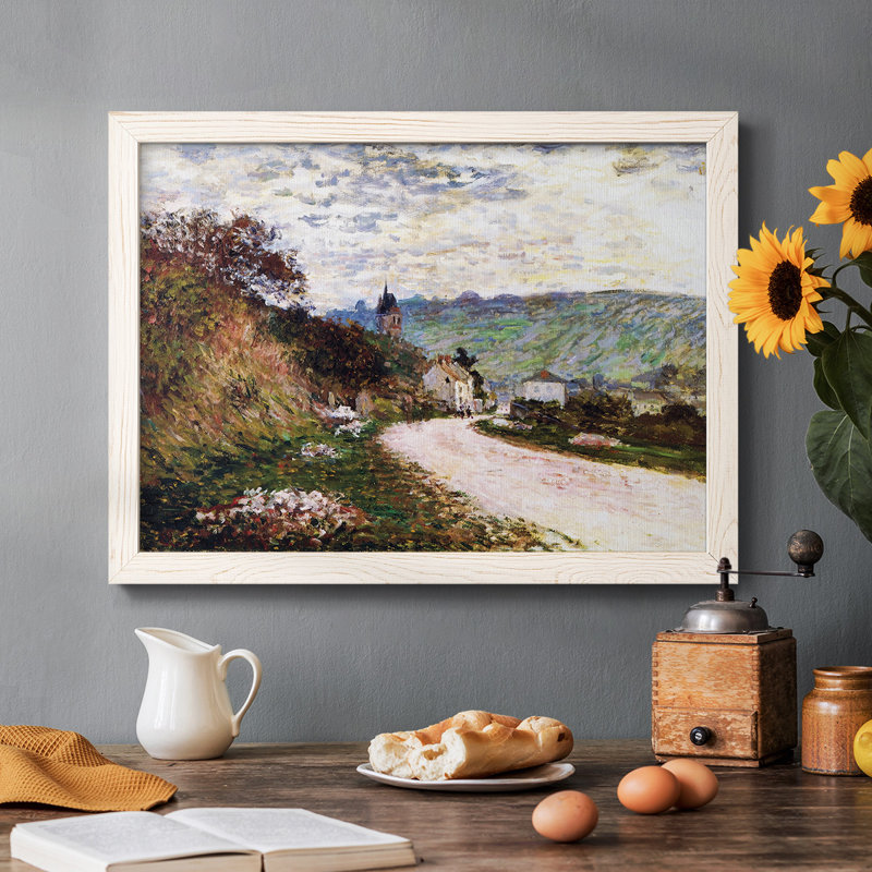 The Road At Vetheuil, 1878, reproduction d'art sur toile, Blanc, H 28 po x l 42 po x P 1,5 po