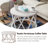Viradis Farmhouse Coffee Table, Rustic Round Coffee Table with X-Motifs Legs, Wood Textured Top-1263630182