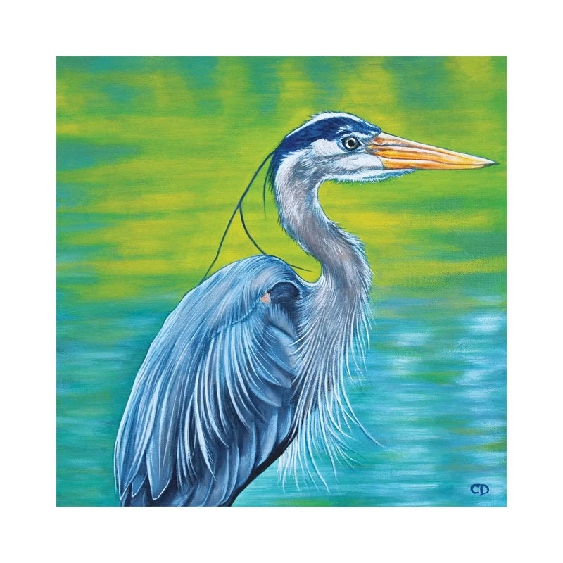 Great Blue Heron 1 Piece Wrapped Canvas Wall Art, 30.48 cm H x 30.48 cm W