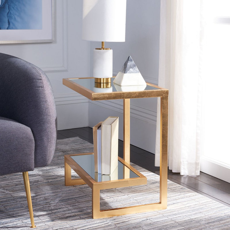 Table d'appoint Mirror Top Gold