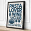 Pasta & Wine Club Typography - Wrapped Canvas-1940397751-1940397754