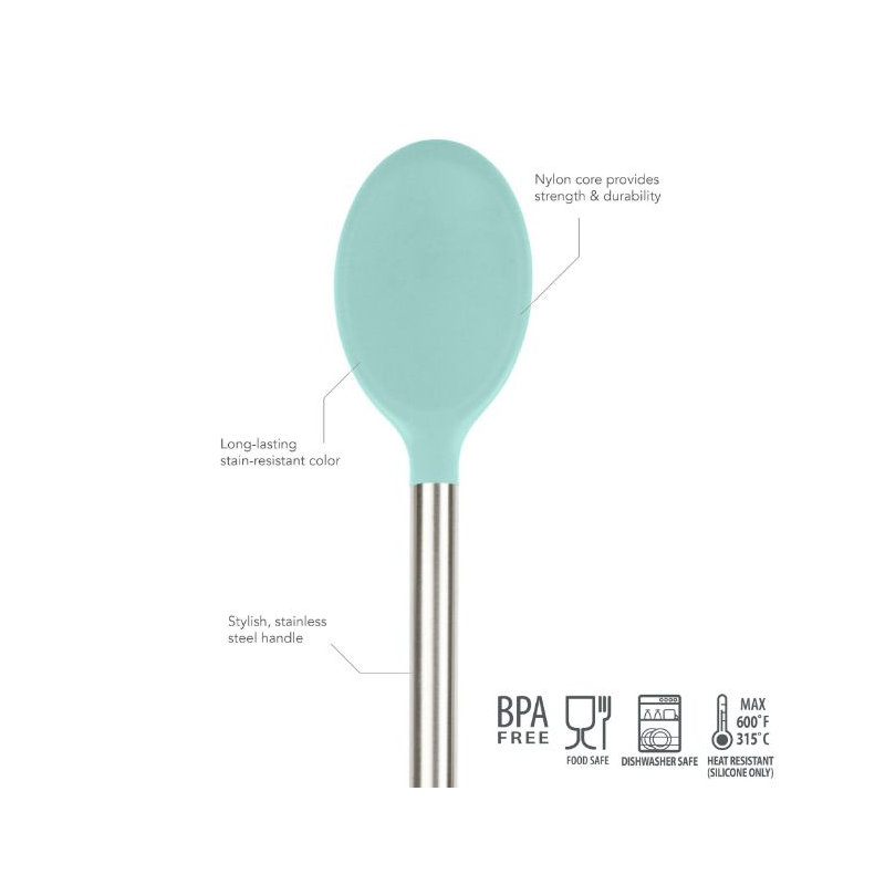 Silicone Mixing Spoon - Light Aqua, Light Aqua