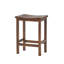 Tabouret de bar d'extérieur à hauteur de comptoir en bois d'acacia, ensemble de 2, finition brun acajou