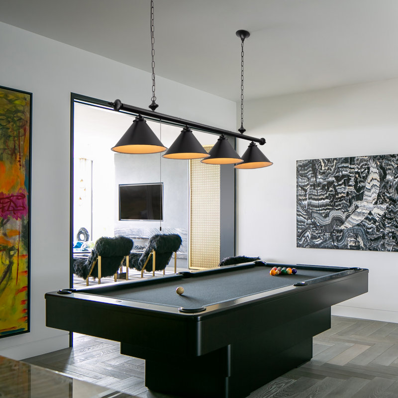 Ceti - Light Matte Black Pool Table Lights Pendant, 57.72" H x 70.87" W x 13.78" D, 4