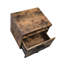 Classeur S en chêne vieilli et finition noire - assemblé, plateau en bois, pieds en métal, rangement et compartiment verrouillé avec pieds rectangulaires, rangement, tiroir verrouillable