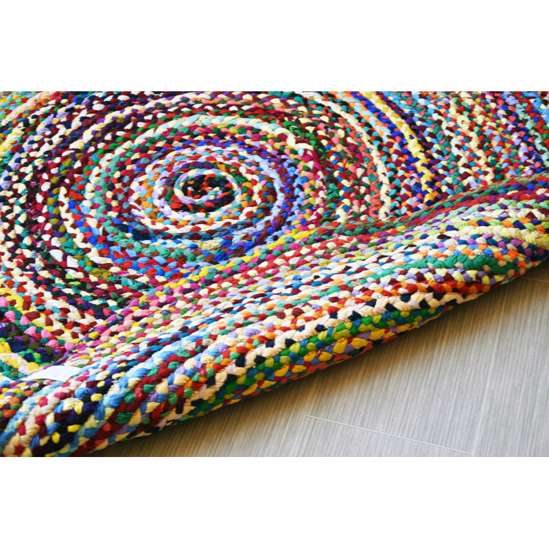 Westerly Cotton Washable Abstract Indoor Rug, Round 6'
