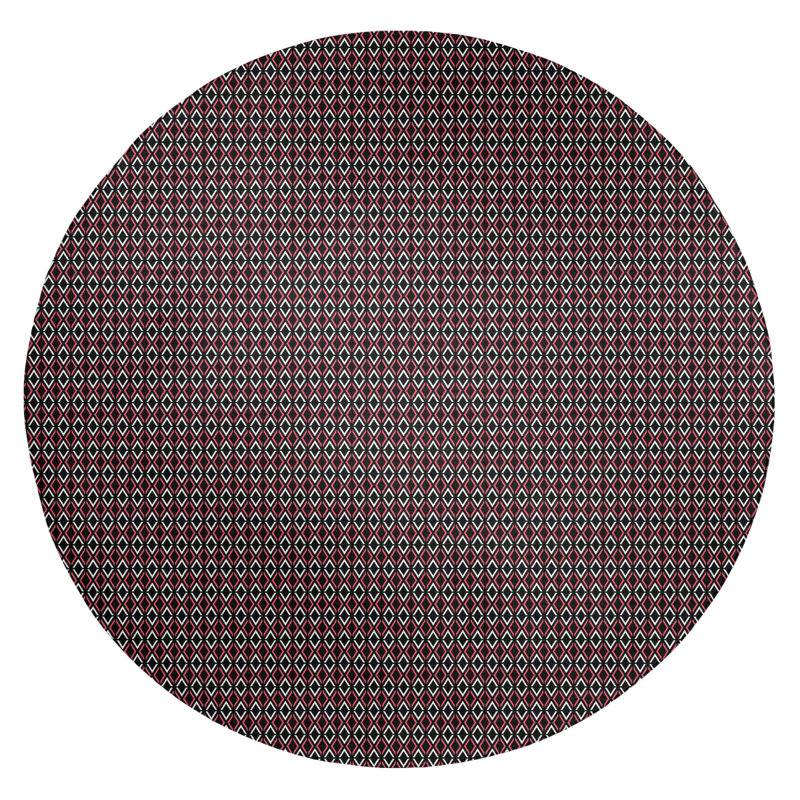 Chenille Geometric Indoor Rug, Round 5'