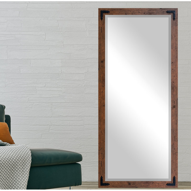 Heavner Flat Mirror, 71" H x 31" W, Light Walnut