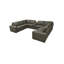 Canapé modulaire à large accoudoirs en cuir assorti