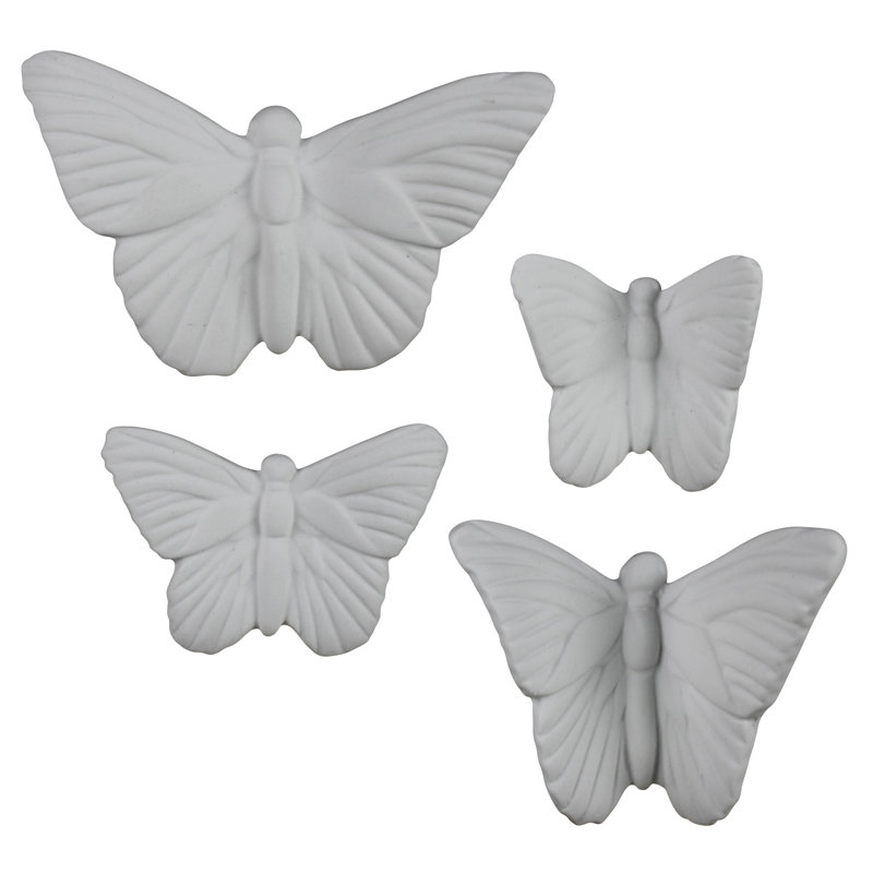 Butterflies In Flight - Set Of 4  Large 6X3.5, Medium 4.5X4, Small 4X2.5, Extra Small 2.75X2.75