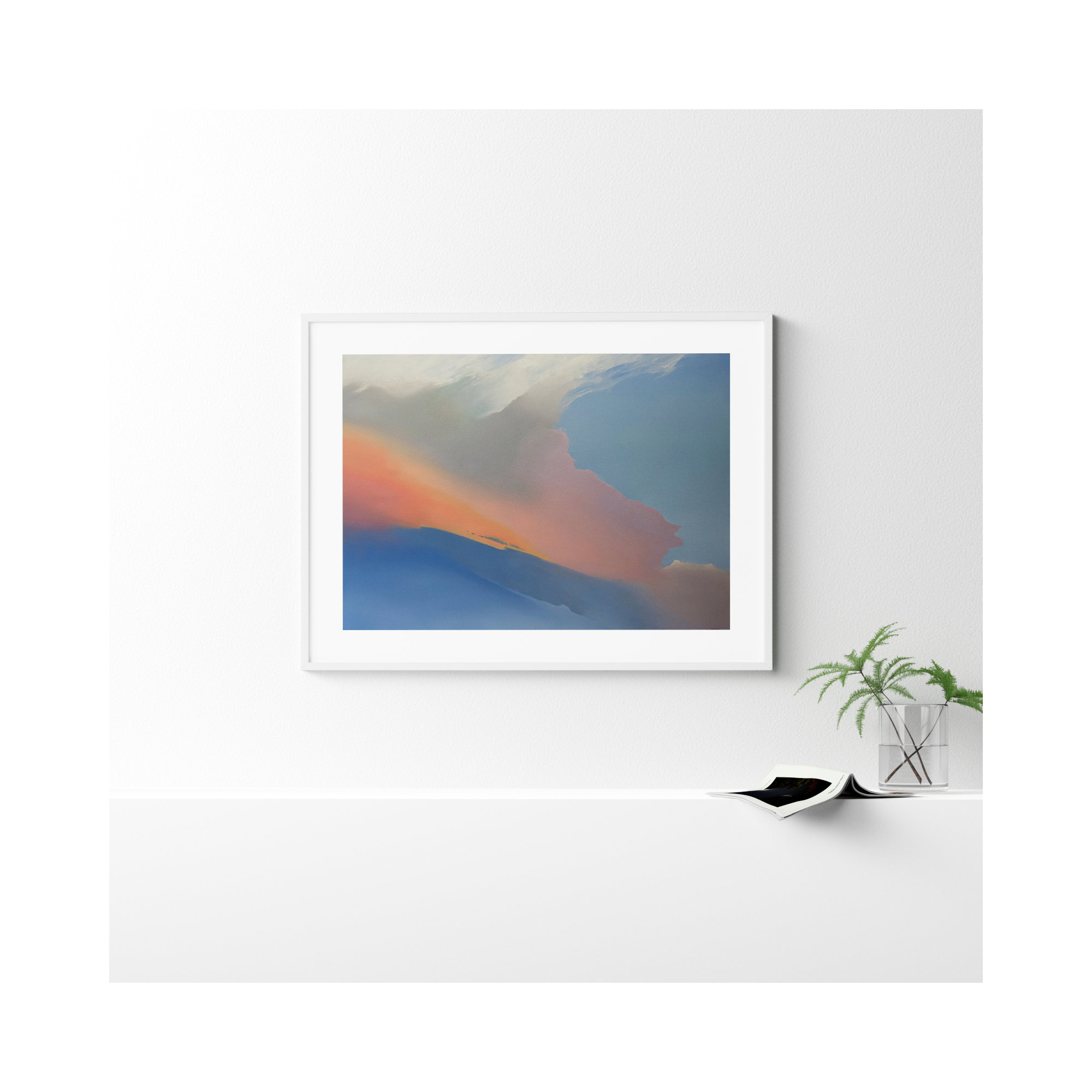 Gulfstream by Cap Pannell, White Framed Paper, 32.12" H x 41.12" W x 0.88" D