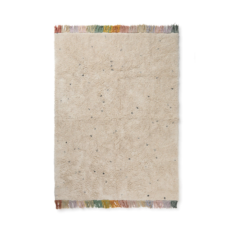 Mom, I Want To Be An Astronaut Hand Tufted Cotton Area Rug in Beige, Rectangle 8' x 5'7"