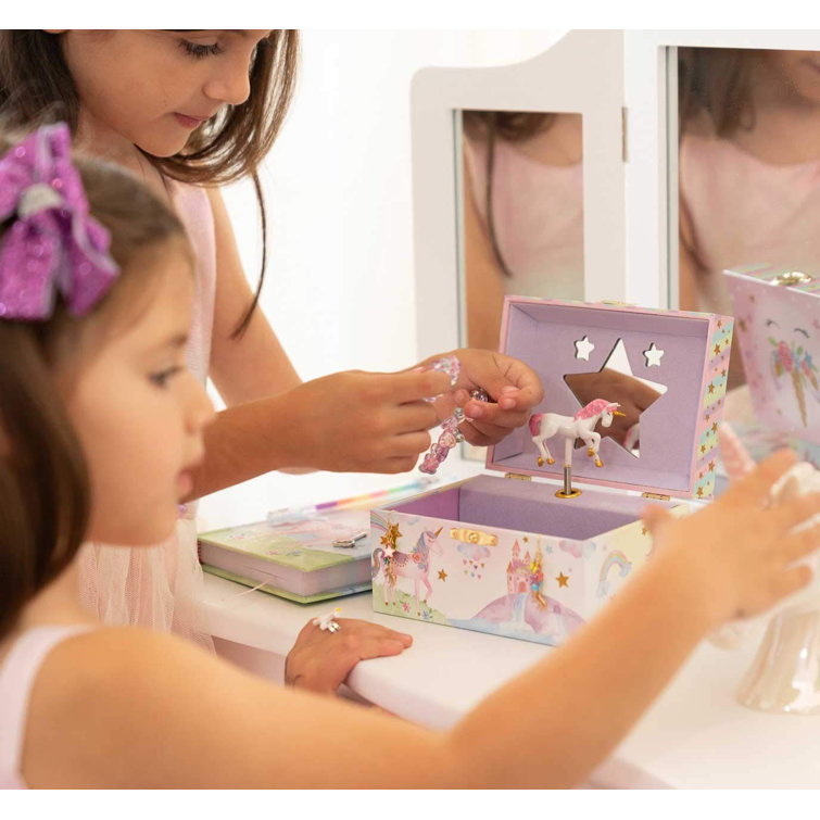 Zoomie Kids Rectangle Musical Ballerina Jewelry Box