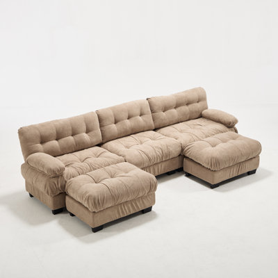 Spacious Deep Seat Sectionals, Wood Frame Modern U Shape For Home