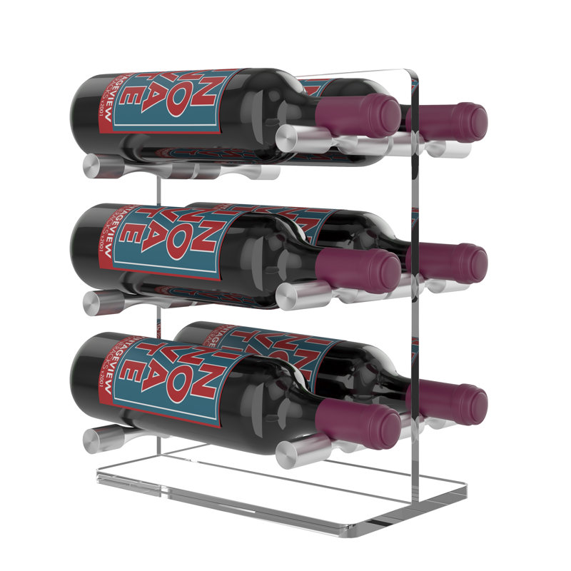Kinde 6 Bottle Wine Bottle Rack, Milled Aluminum