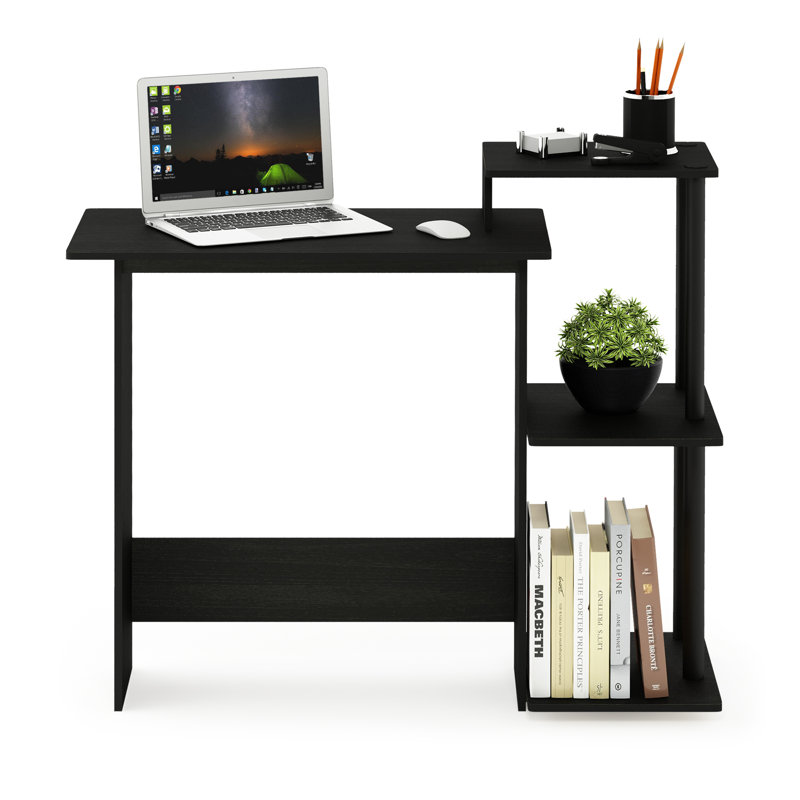 Surrency Rectangular Home Laptop Notebook Computer Desk, Americano/Black