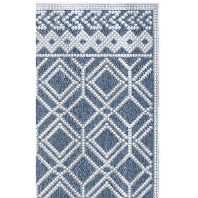 Tapis d'intérieur / extérieur géométrique lavable à la machine Martha Stewart