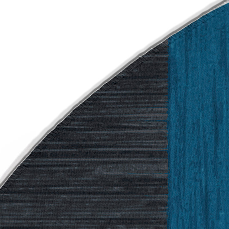 Tapis intérieur / extérieur noir à carreaux, Rond 5 pi
