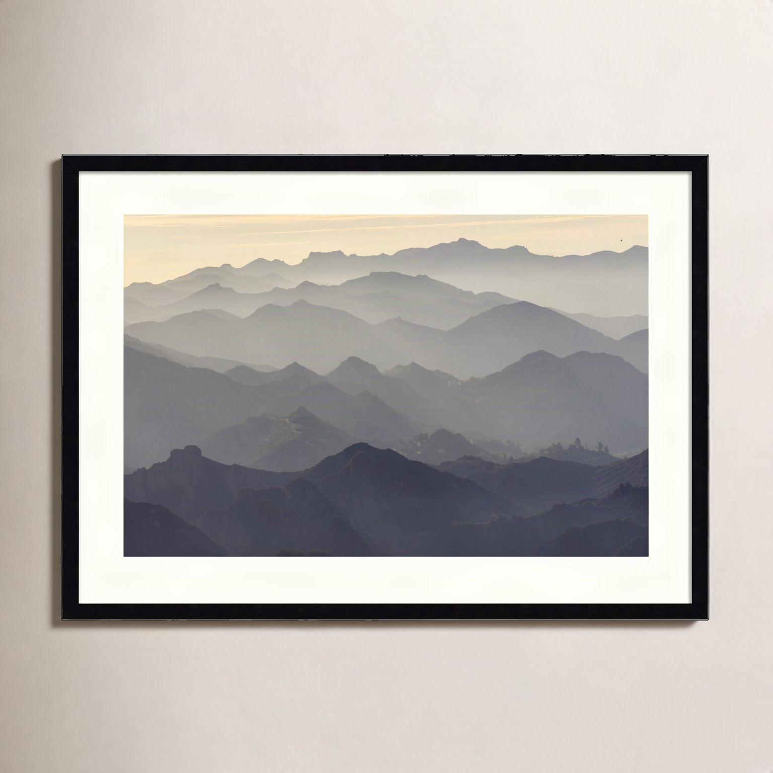 Santa Monica Mountains Photo Print, 24" H x 33" W, Black