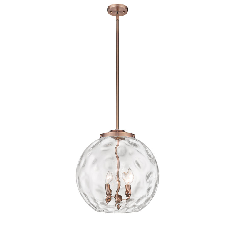 Luminaire suspendu sphère 3 lumières 3 lumières, H 17,13 po x l 15,75 po x P 15,75 po, Cuivre antique