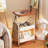 Rolling Storage Table, Carbon Steel+mdf Multi-functional Mobile Side Table