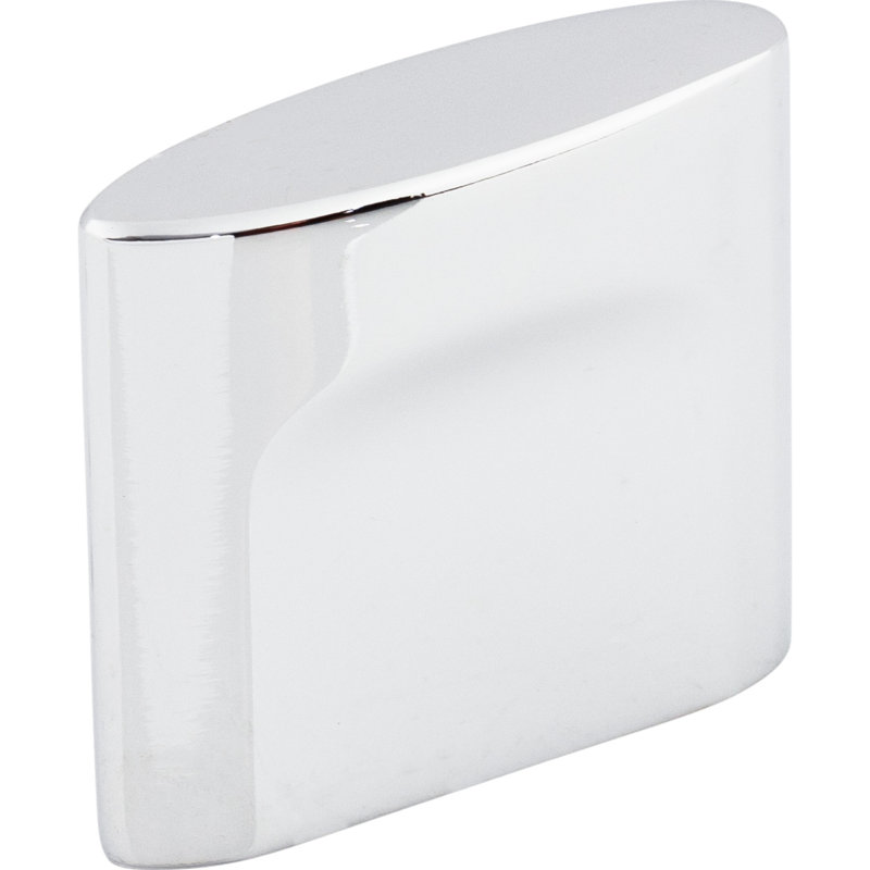 Oval Slot Oval Knob, Polished Chrome, 3/4" Knob Diameter