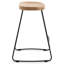 Bar Stools Set of 2 Rustic Counter Stools with Solid Wood Saddle Seat & Metal Legs, Backless Kitchen Island Stools for Breakfast Bar & Home Decor-1183474022