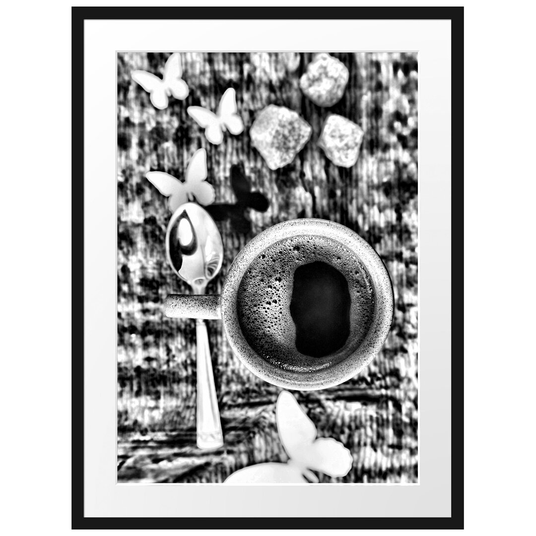 Gerahmtes Poster Espresso Tasse Kaffee