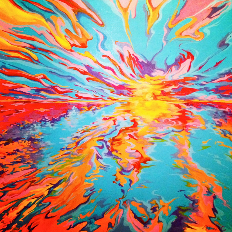 Neon Sunset Print by MarSullivan, 16" H x 20" W