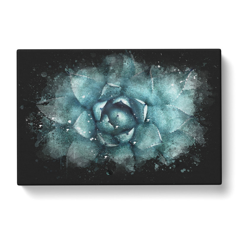 Centre Of A Green Succulent Plant - Wrapped Canvas Painting, 50cm H x 76cm W x 3cm D