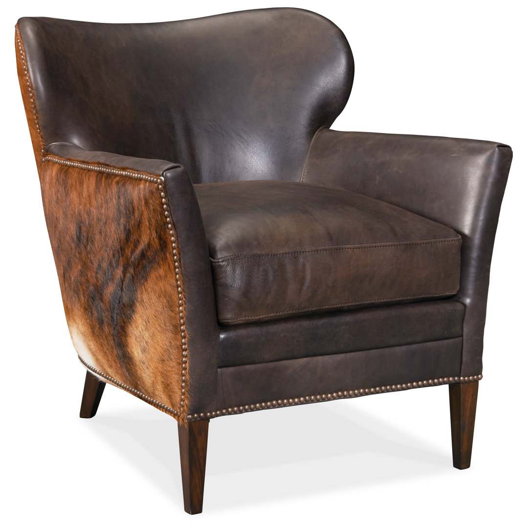 Kato 29.5" Wide Top Grain Leather Wingback Chair Hooker Furniture 