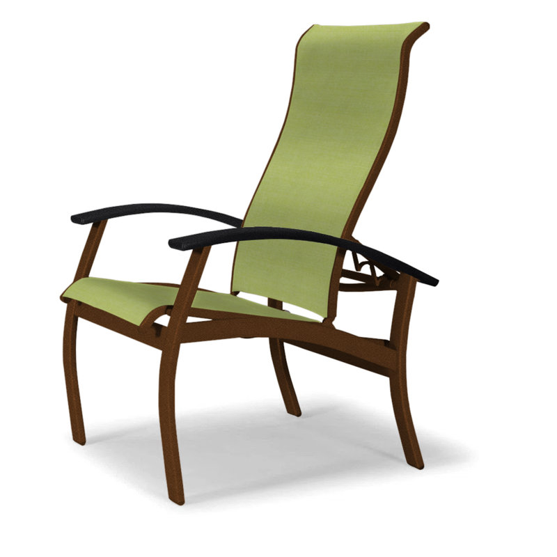 Chaise de patio Askar, Lime 38D Sunbrella®, Noir, Kona texturé