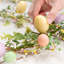 6FT Artificial Easter Egg Garland with 29 Pastel Eggs, Rustic Spring Vine with Flowers and Leaves