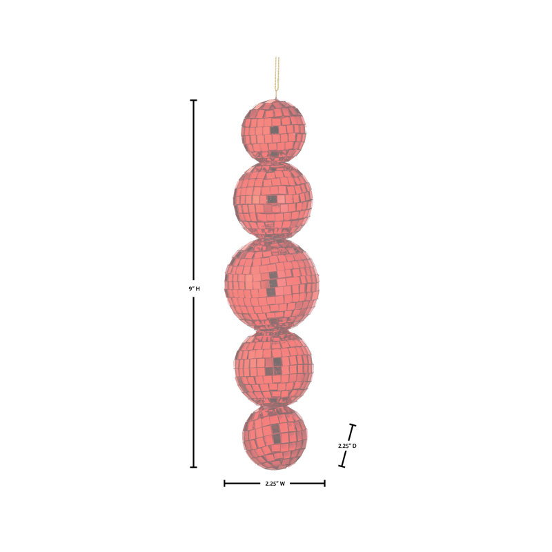 Ornement boule multicolore 9 " 