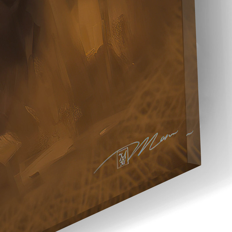Art mural en verre «Buffalo» par Momart, H 16 po x l 12 po x P 0,13 po
