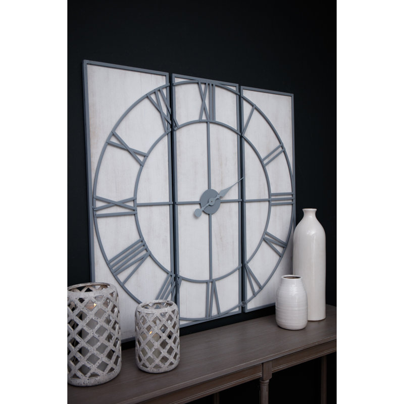 Anetia Panelled Wall Clock, Grey