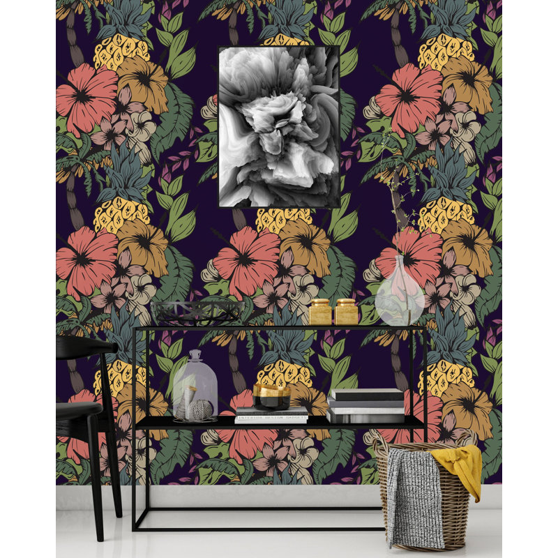 Panneau de papier peint adhésif Shropshire Tropical Elements, L 100 po x l 25 po