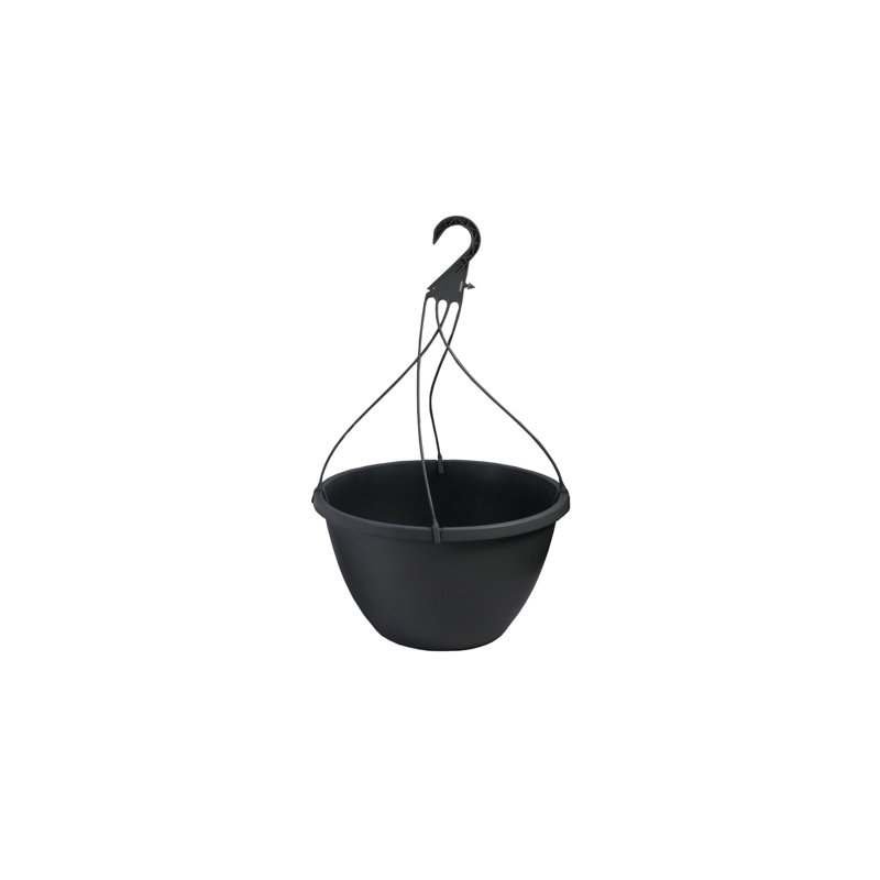 Pot de fleurs suspendu en résine Tarrants, H 10 po x l 6,25 po x P 6,25 po, Noir, 2