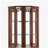 6 Shelf Corner Curio Display Cabinet with Lights, Mirrors and Adjustable Shelves, Walnut(E26 light bulb not included)-1106473600