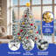  Arbre de Noël artificiel floqué / givré 6 pi, arbre de Noël avec lumières DEL préinstallées