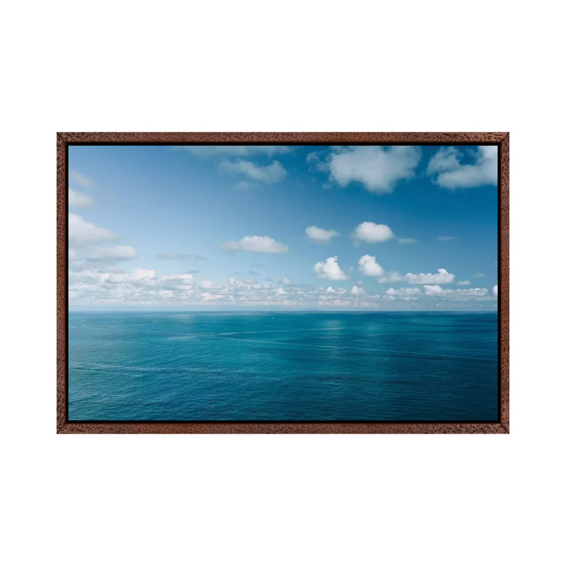 Amalfi Coast Ocean View XI 1 Piece Wall Art on Canvas, 45.72cm H x 66.04cm W x 3.81cm D, Classic Brown Wood Framed